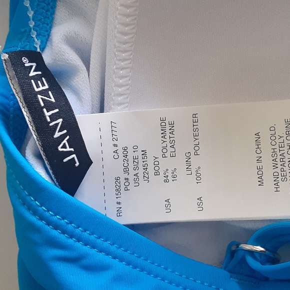 🆕️ Jantzen NWT Turquoise One Piece Swimsuit Size 10 - Picture 10 of 16